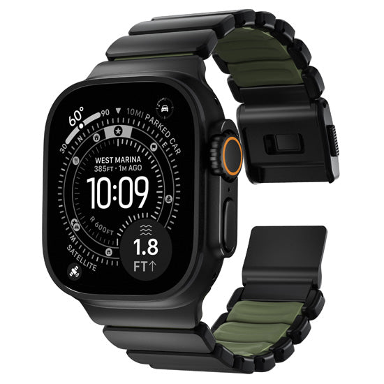 Stratos Band 49mn Black Titanium/Forest Green FKM