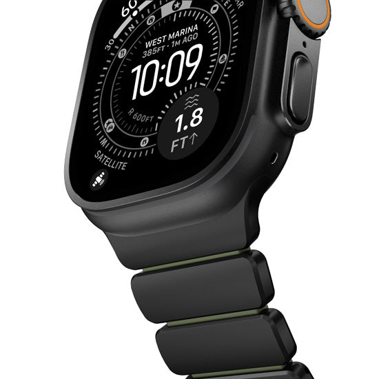 Stratos Band 49mn Black Titanium/Forest Green FKM