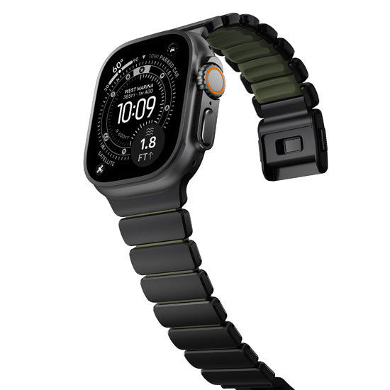 Stratos Band 49mn Black Titanium/Forest Green FKM