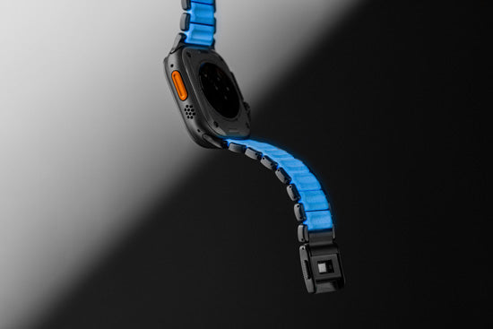 Stratos Band 49mm Black Titanium/Icy Blue Glow KFM