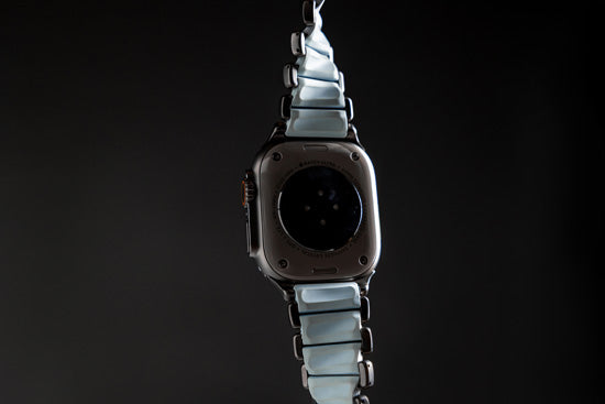 Stratos Band 49mm Natural Titanium/Icy Blue Glow KFM
