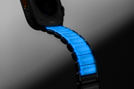 Stratos Band 49mm Natural Titanium/Icy Blue Glow KFM