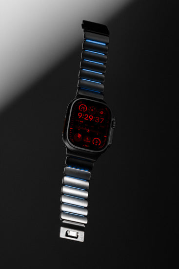 Stratos Band 49mm Natural Titanium/Icy Blue Glow KFM