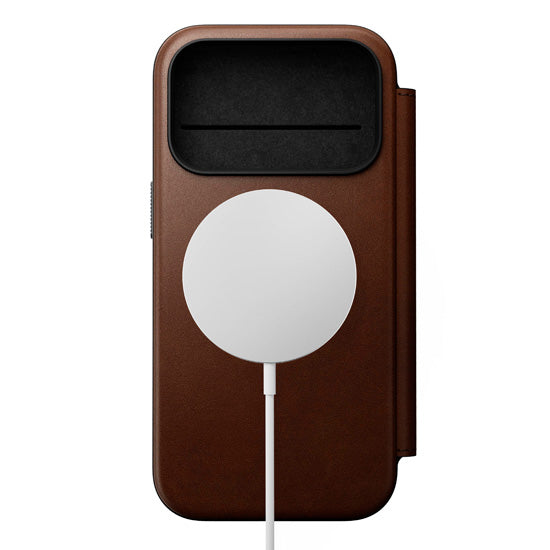 Modern Leather Folio iPhone 17 Pro Brown