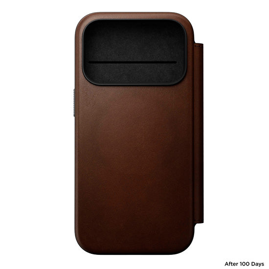 Modern Leather Folio iPhone 17 Pro Brown