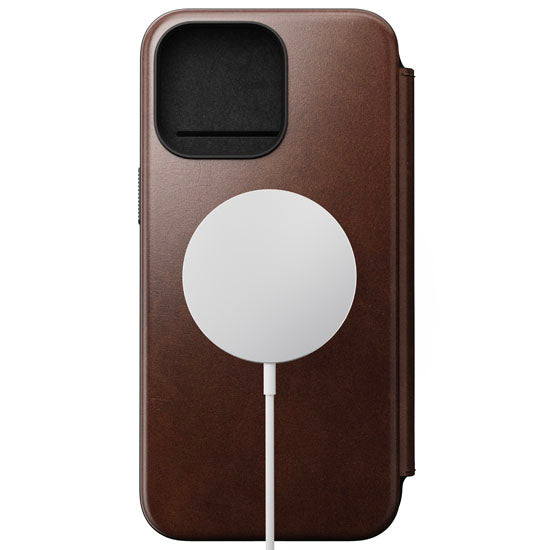 Leather Folio Modern Horween iPhone 15 Pro Max Brown