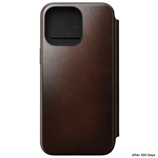 Leather Folio Modern Horween iPhone 15 Pro Max Brown