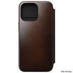 Leather Folio Modern Horween iPhone 15 Pro Max Brown