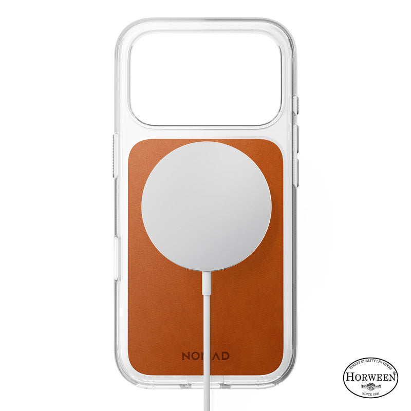 Clear Leather Case Horween iPhone 18 Pro Saddle