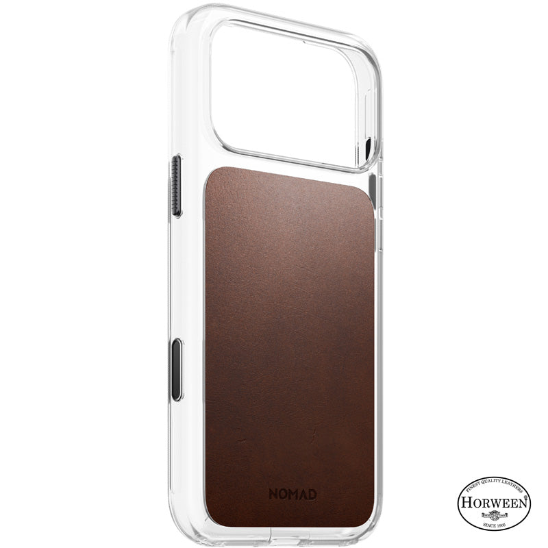 Clear Leather Case Horween iPhone 18 Pro Max Rustic Brown