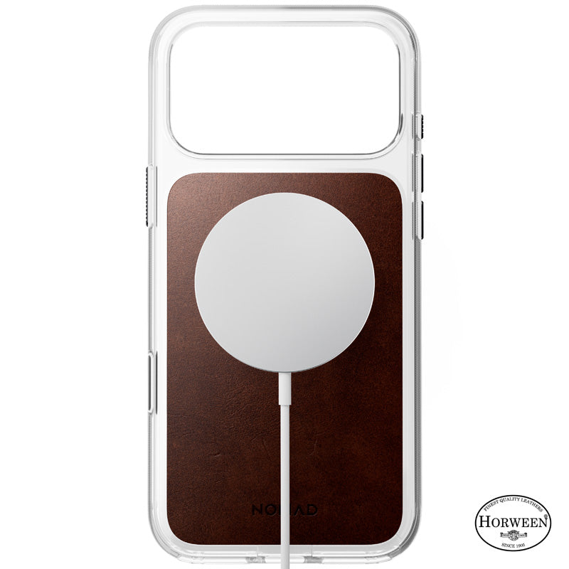 Clear Leather Case Horween iPhone 18 Pro Max Rustic Brown