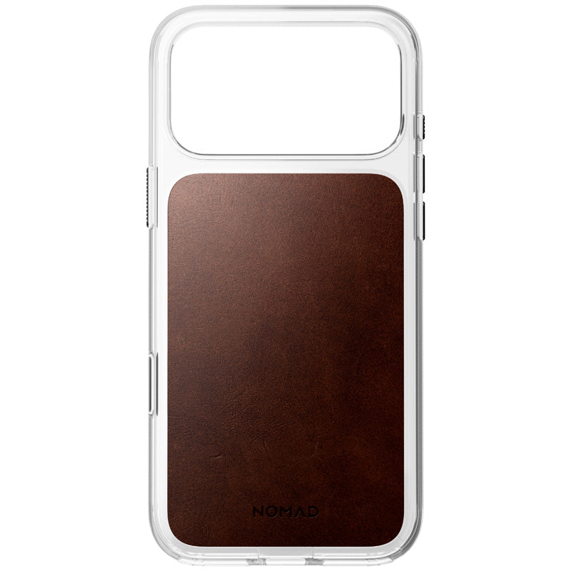 Clear Leather Case Horween iPhone 18 Pro Max Rustic Brown