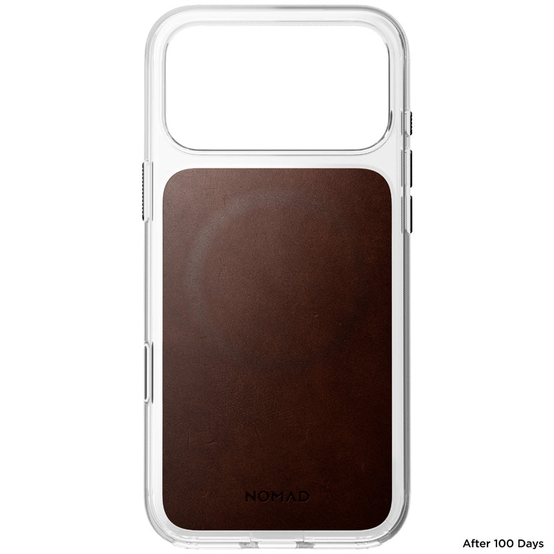 Clear Leather Case Horween iPhone 18 Pro Max Rustic Brown