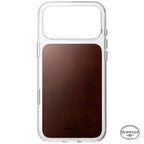 Clear Leather Case Horween iPhone 18 Pro Max Rustic Brown