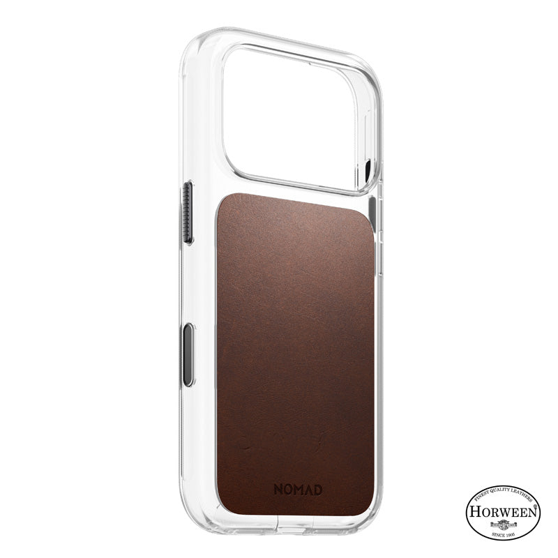 Clear Leather Case Horween iPhone 18 Pro Rustic Brown