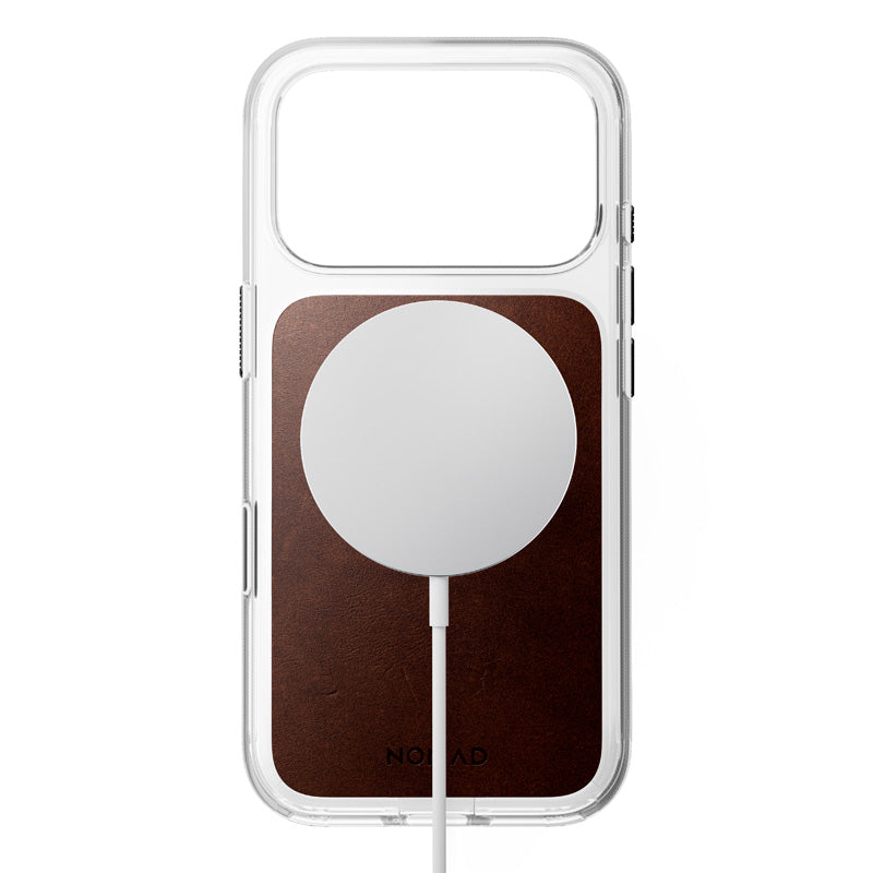 Clear Leather Case Horween iPhone 18 Pro Rustic Brown