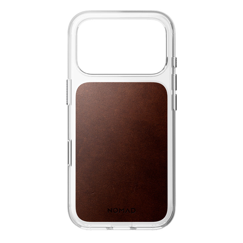 Clear Leather Case Horween iPhone 18 Pro Rustic Brown