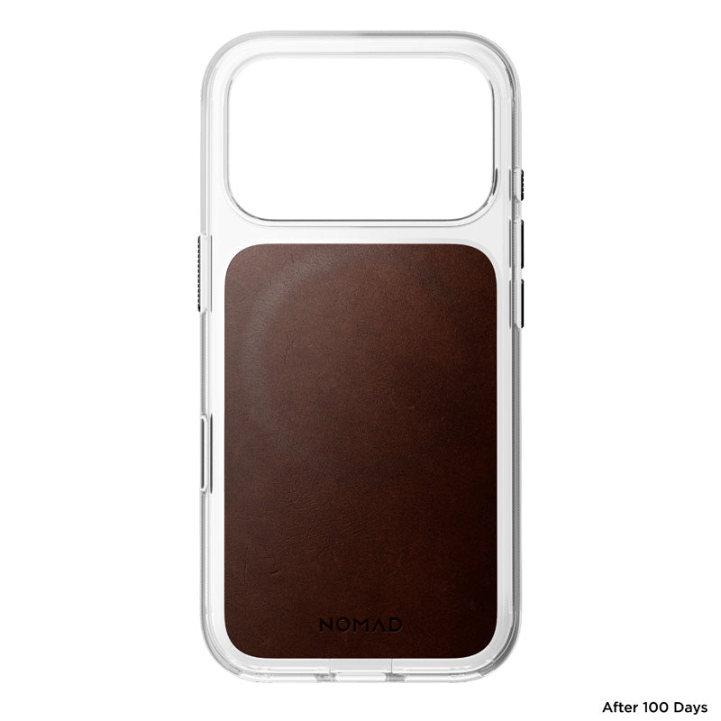 Clear Leather Case Horween iPhone 18 Pro Rustic Brown