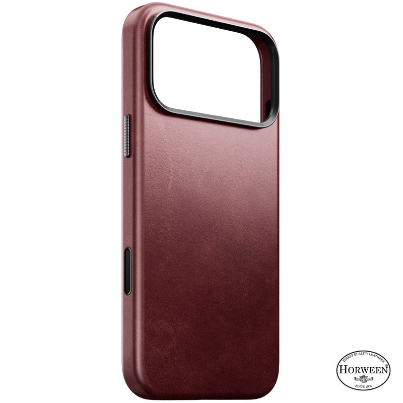 Traditional Horween Leather Case iPhone 18 Pro Max Burgundy