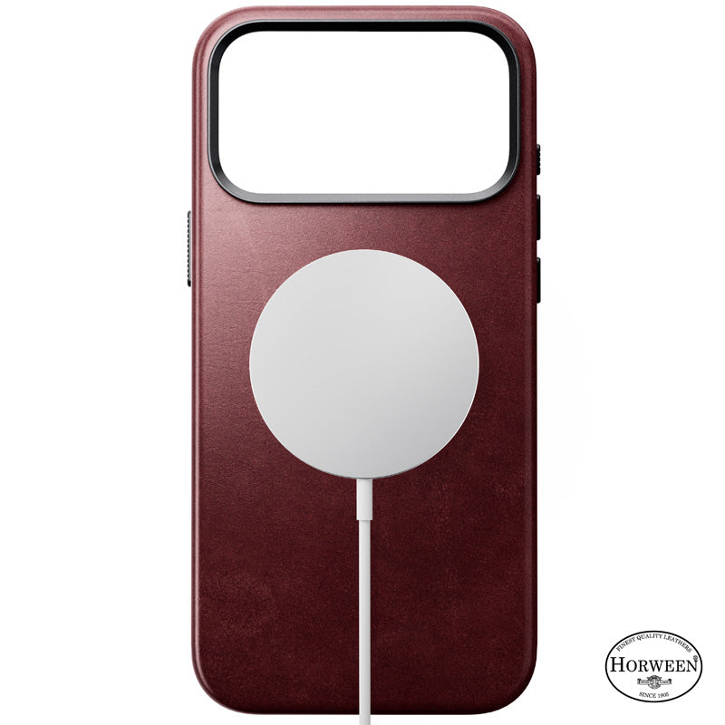 Traditional Horween Leather Case iPhone 18 Pro Max Burgundy