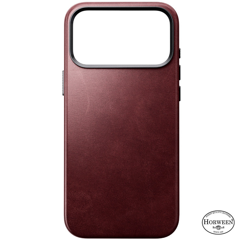 Traditional Horween Leather Case iPhone 18 Pro Max Burgundy