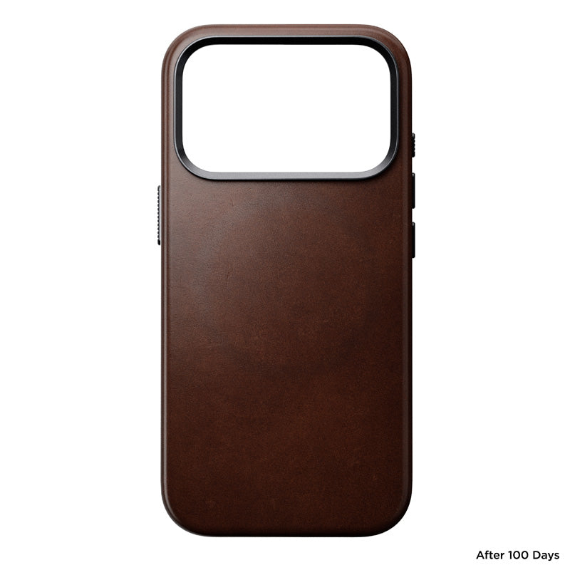 Traditional Horween Leather Case iPhone 18 Pro Rustic Brown
