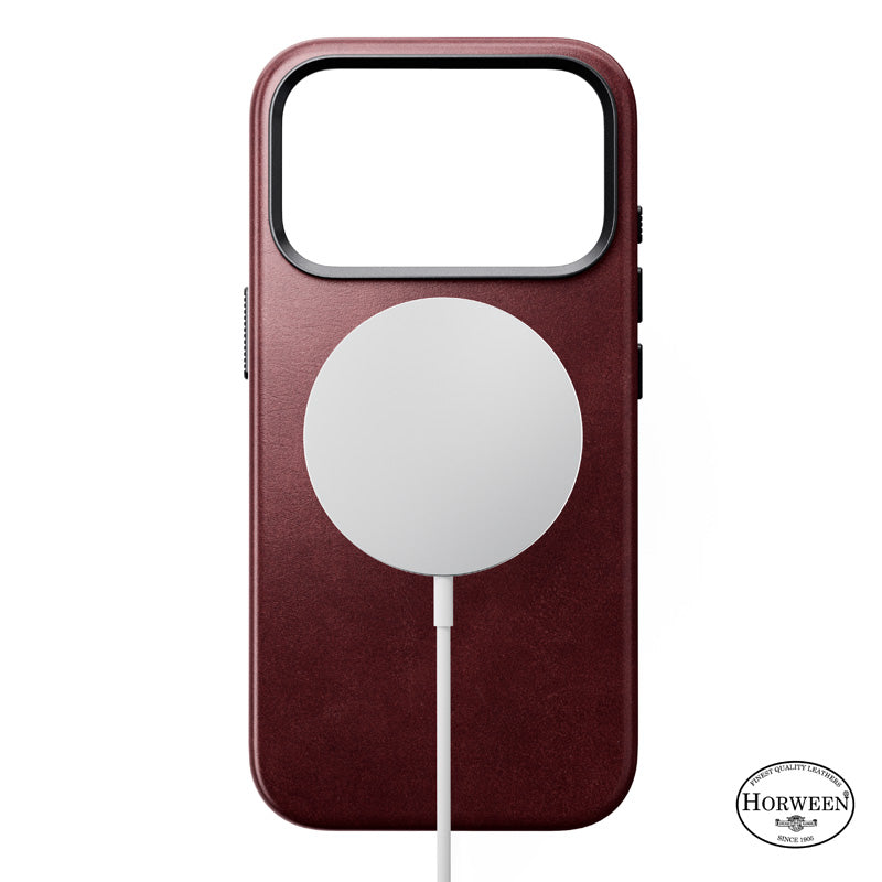 Traditional Horween Leather Case iPhone 18 Pro Burgundy