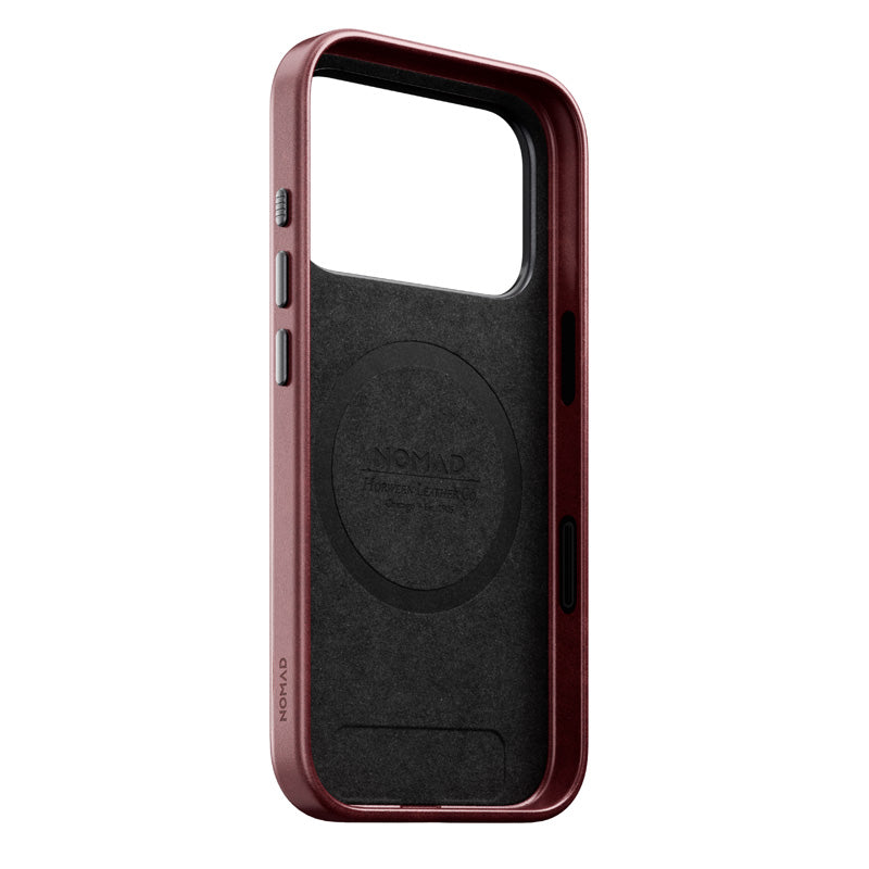 Traditional Horween Leather Case iPhone 18 Pro Burgundy