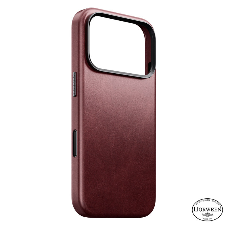 Traditional Horween Leather Case iPhone 18 Pro Burgundy