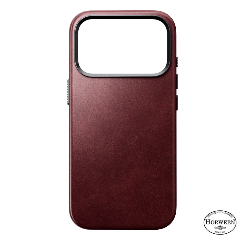 Traditional Horween Leather Case iPhone 18 Pro Burgundy