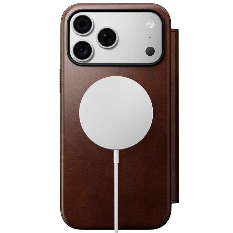 Leather Folio Modern Horween iPhone 18 Pro Max / 17 Pro Max Rustic Brown