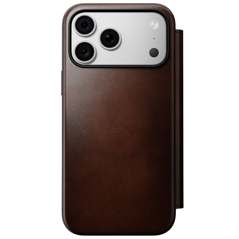 Leather Folio Modern Horween iPhone 18 Pro Max / 17 Pro Max Rustic Brown
