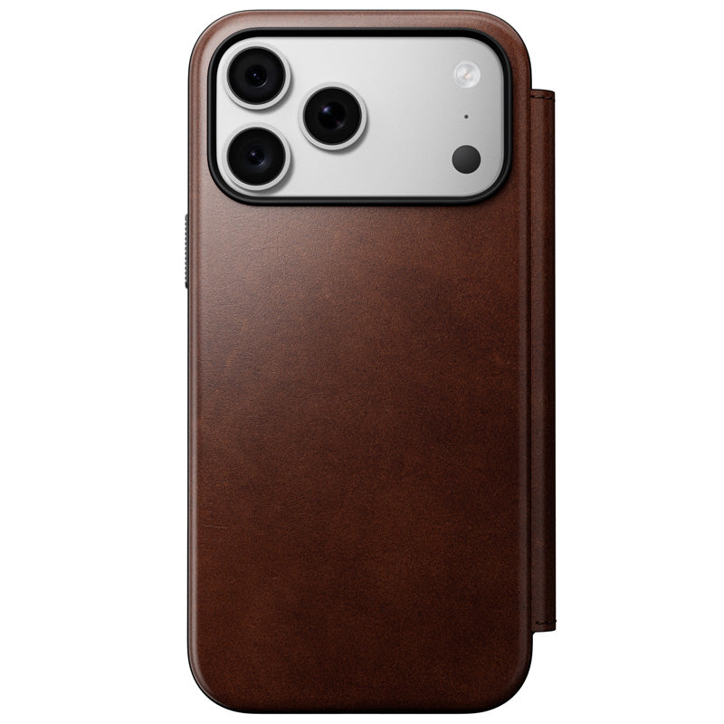 Leather Folio Modern Horween iPhone 18 Pro Max / 17 Pro Max Rustic Brown