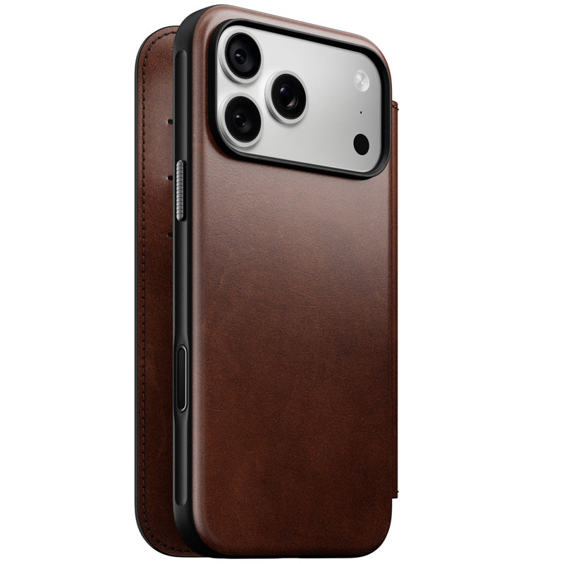 Leather Folio Modern Horween iPhone 18 Pro Max / 17 Pro Max Rustic Brown