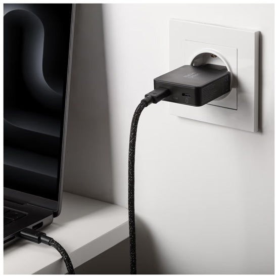 Pocket GaN 65 W USB-C Power adapter, Dual USB-C Black