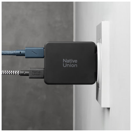 Pocket GaN 65 W USB-C Power adapter, Dual USB-C Black