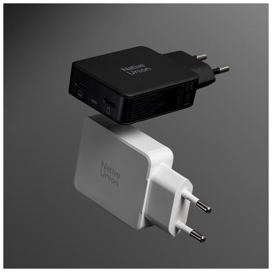 Pocket GaN 65 W USB-C Power adapter, Dual USB-C Black