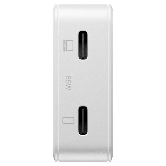 Pocket GaN 65 W USB-C Power adapter, Dual USB-C White