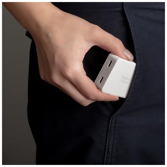 Pocket GaN 65 W USB-C Power adapter, Dual USB-C White