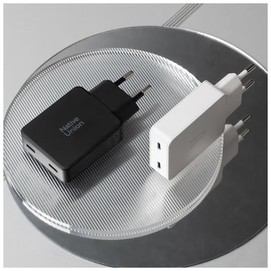 Pocket GaN 65 W USB-C Power adapter, Dual USB-C White