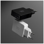 Pocket GaN 65 W USB-C Power adapter, Dual USB-C White