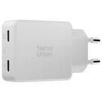 Pocket GaN 65 W USB-C Power adapter, Dual USB-C White