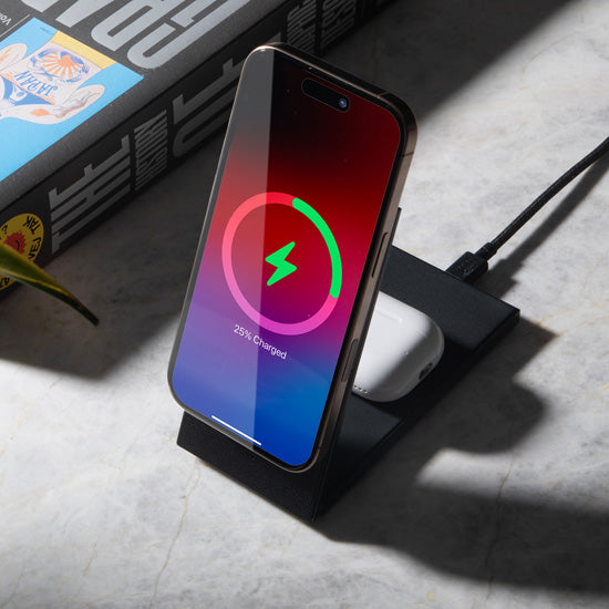 Rise 2-in-1 Qi2 Magnetic Wireless Charger Black
