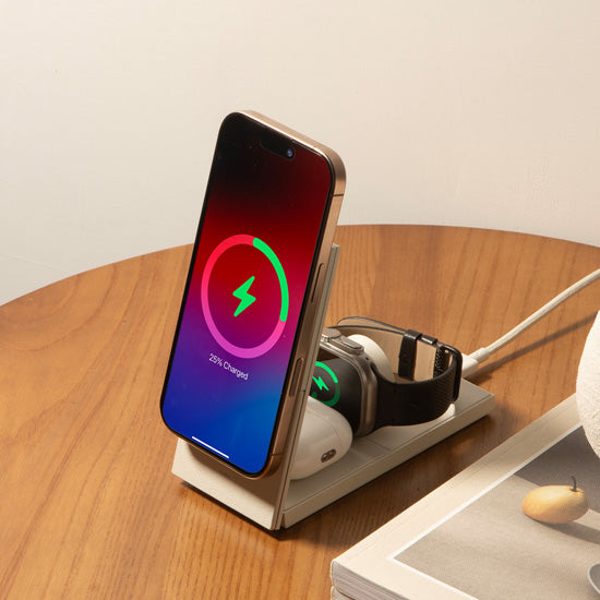 Rise 3-in-1 Qi2 Magnetic Wireless Charger Sandstone