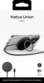 SnapStand Magnetic Wireless Charger Black