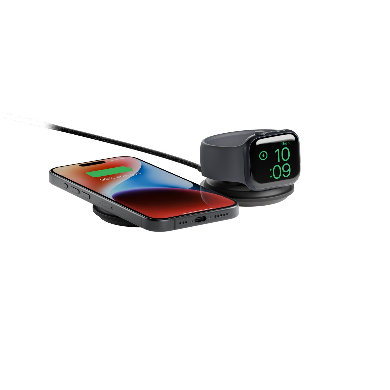 Voyage Charger sans fil 2-en-1 Qi2 Black