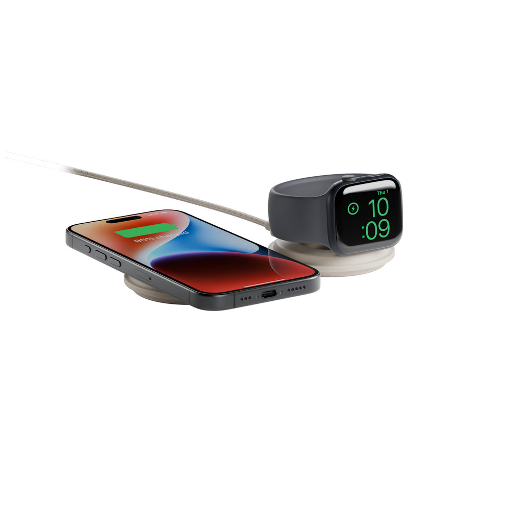 Voyage Charger sans fil 2-en-1 Qi2 Clay