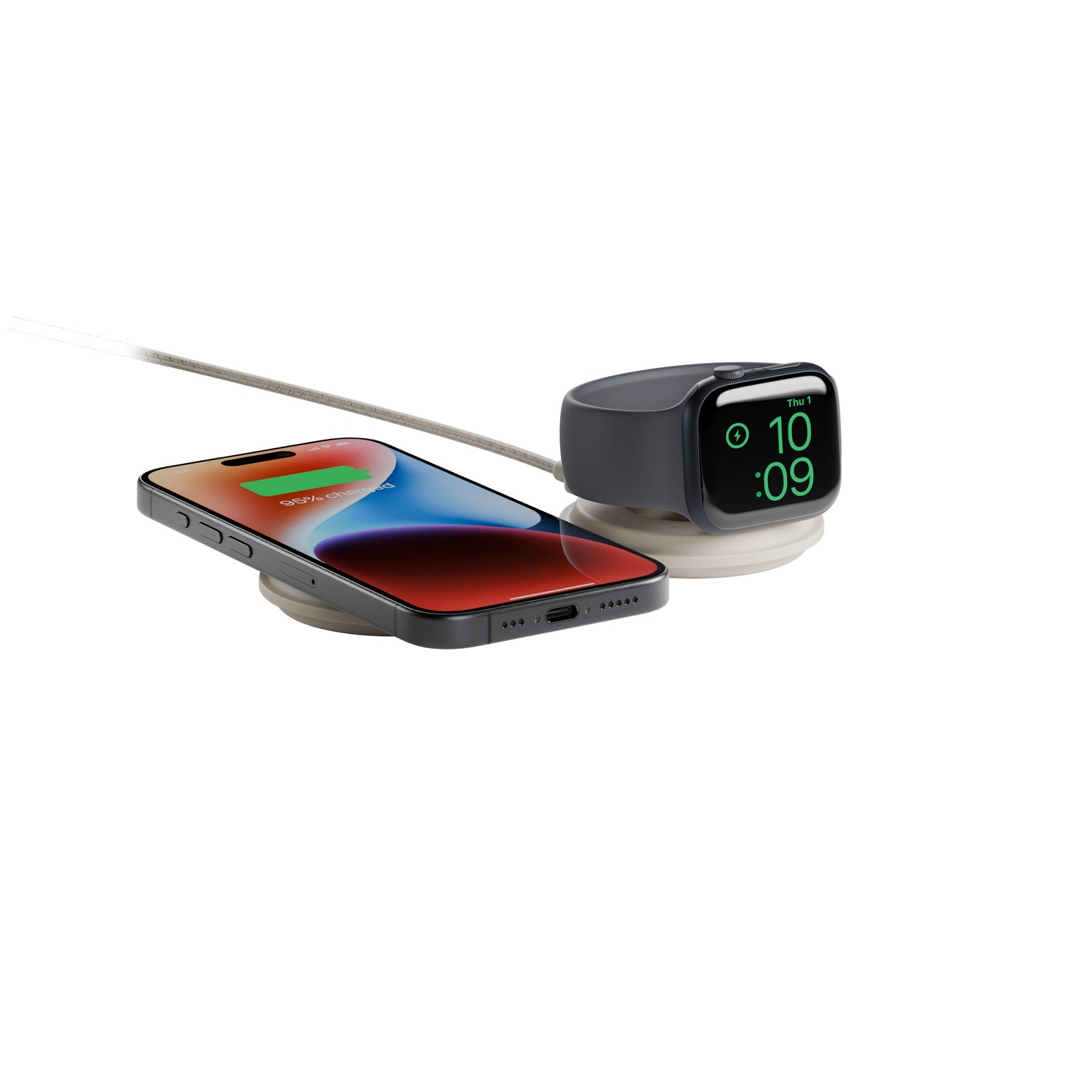 Voyage Charger sans fil 2-en-1 Qi2 Clay