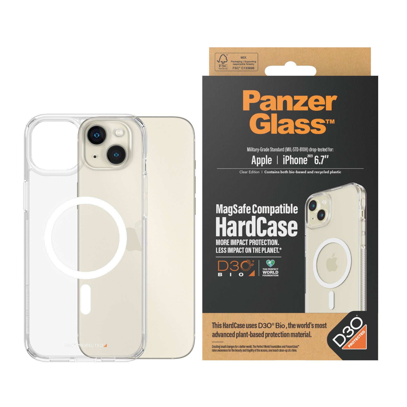 HardCase MagSafe iPhone 15 Plus D3O Clear