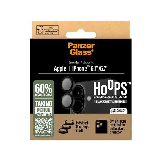 PanzerGlass® Hoops™ Black Lens iPhone 16/Plus